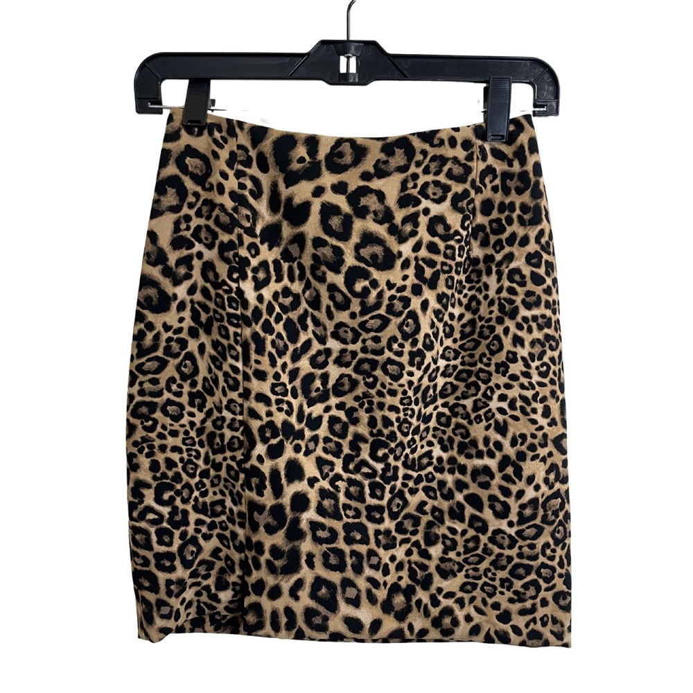 White House Black Market Leopard Print Skirt